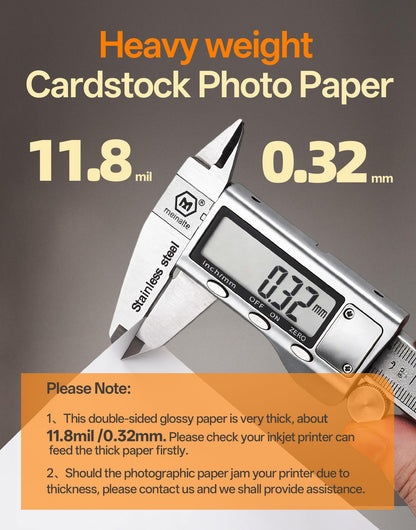 Uinkit Thick Photo Paper Glossy Double Sided 100 Sheets 8.5x11 Heavyweight 68lb 260gsm Inkjet Both Sides Printable 11.8mil A4 Letter size Flyer Bulk Pack 8.5 x 11 Card paper postcard postal A189