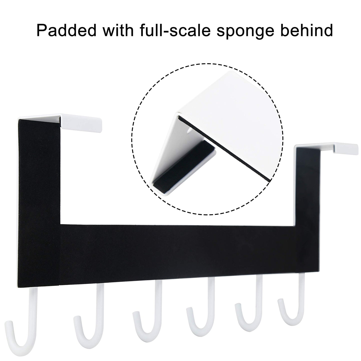 WEBI Over The Door Hooks for Hanging Door Hanger,Over Door Coat Rack Hanger for Towels,Clothes,Behind Back of Bathroom,White