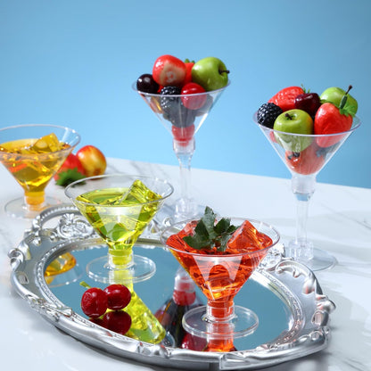 40 Pack Plastic Martini Glasses 5 Oz Disposable Cocktail Glasses, Tall Mini Martini Cups, Plastic Margarita Glasses Perfect for New Year Party Wine, Desserts, Appetizers and All Events