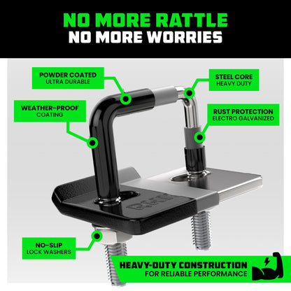 Rhino USA Hitch Tightener Anti Rattle Clamp (for 2 inch Hitches) Heavy Duty Steel Trailer Hitch Stabilizer - Weatherproof Protective Anti-Rust Silencer for Bike Rack, Hitch Receiver & More!