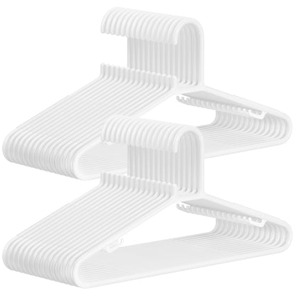 SONGMICS Plastic Hangers 30 Pack, Space-Saving Clothes Hangers, Lightweight Hangers, White UCRP009W30