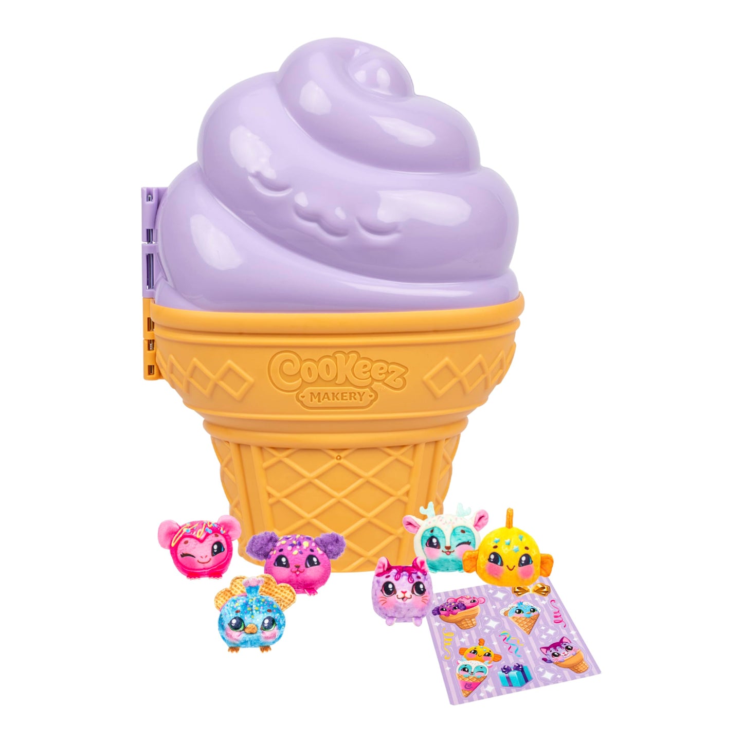 Cookeez Makery Yum Yumz Collector's Case, A Giant Ice Cream Case That Can Store 36 Yum Yumz! Includes 6 Exclusive Plush Plus A Fun Sticker Sheet To Decorate With, Play, Display And Store Away