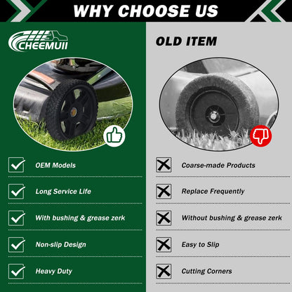 CheeMuii 8 Inch Lawn Mower Wheels 2 Pack 8" Push Lawn Mower Wheels with Bolts and Lock Nuts Kit Fit for Most Standard push Lawn Mowers/Generator/Garden Tiller/Handtruck