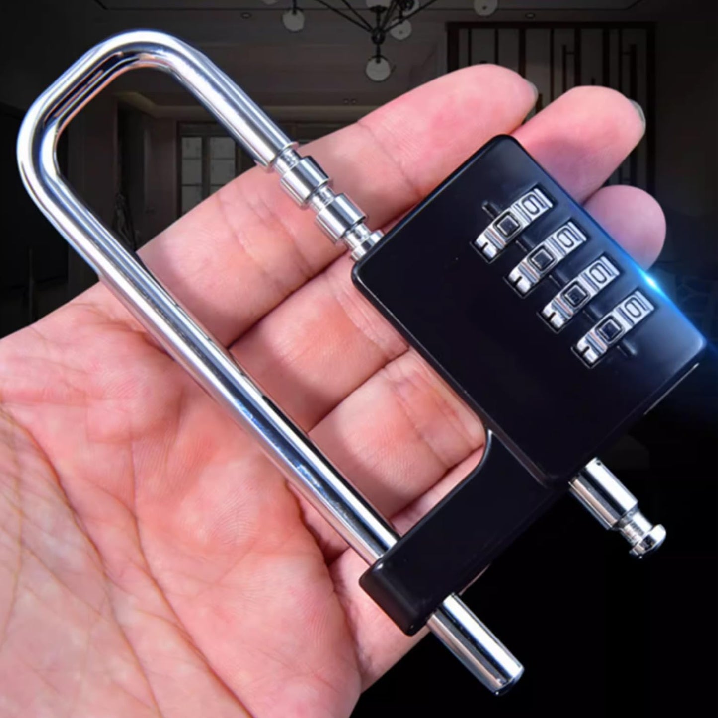 Cabinet Lock,Combination Padlock,U Shaped Padlock,Stainless Steel Gym Locker Lock Code Long Adjustable Shackle Lock for Outdoor, School, Gym, Sports lockers, Fences (black-2pcs)