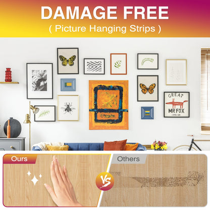 Picture Hanging Strips Heavy Duty XL 50 Pairs/100Strips, Damage Free Hanging Picture Hangers, Removable Adhesive Hook and Loop Wall Strips, Frame Stickers No Nails for Home Decor Wall Posters