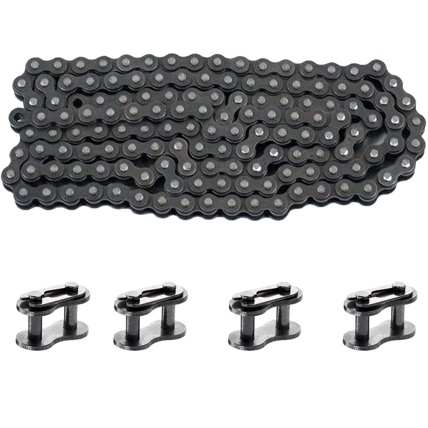 CQSPMOTO 428 Chain 122 Link Replacement with 4 Connecting Master Links for 110cc 125cc 150cc 200cc 250cc Chinese ATV 4 Wheeler Quad Pit Dirt Bike Go Kart Heavy Duty Drive Chain