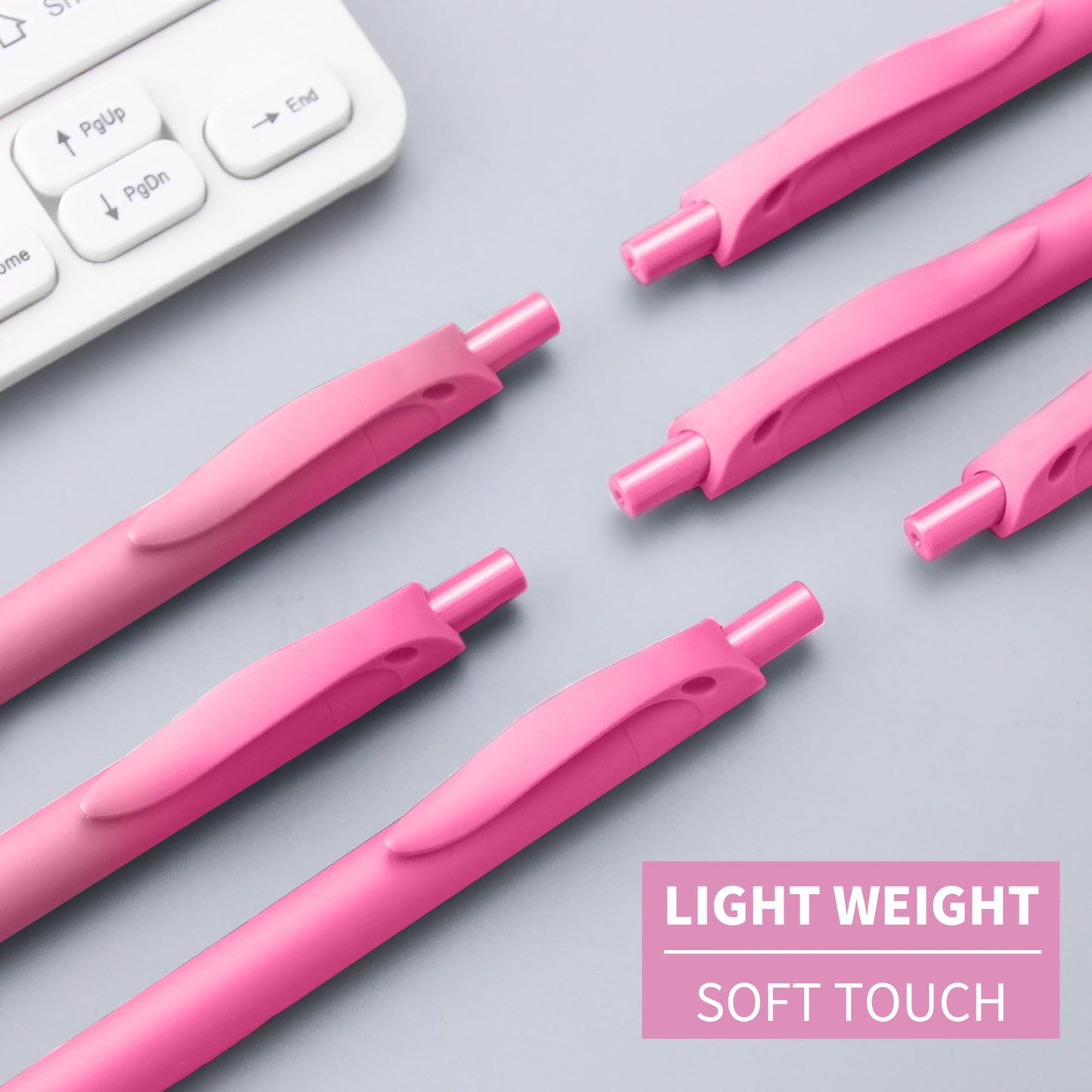 deegtran Pens Bulk, 50 Pack No Bleed Pink Click Pens, Wholesale Retractable Ballpoint Pens, Pens Medium Point, Smooth Ink Pens, 1.0MM Pink Ink