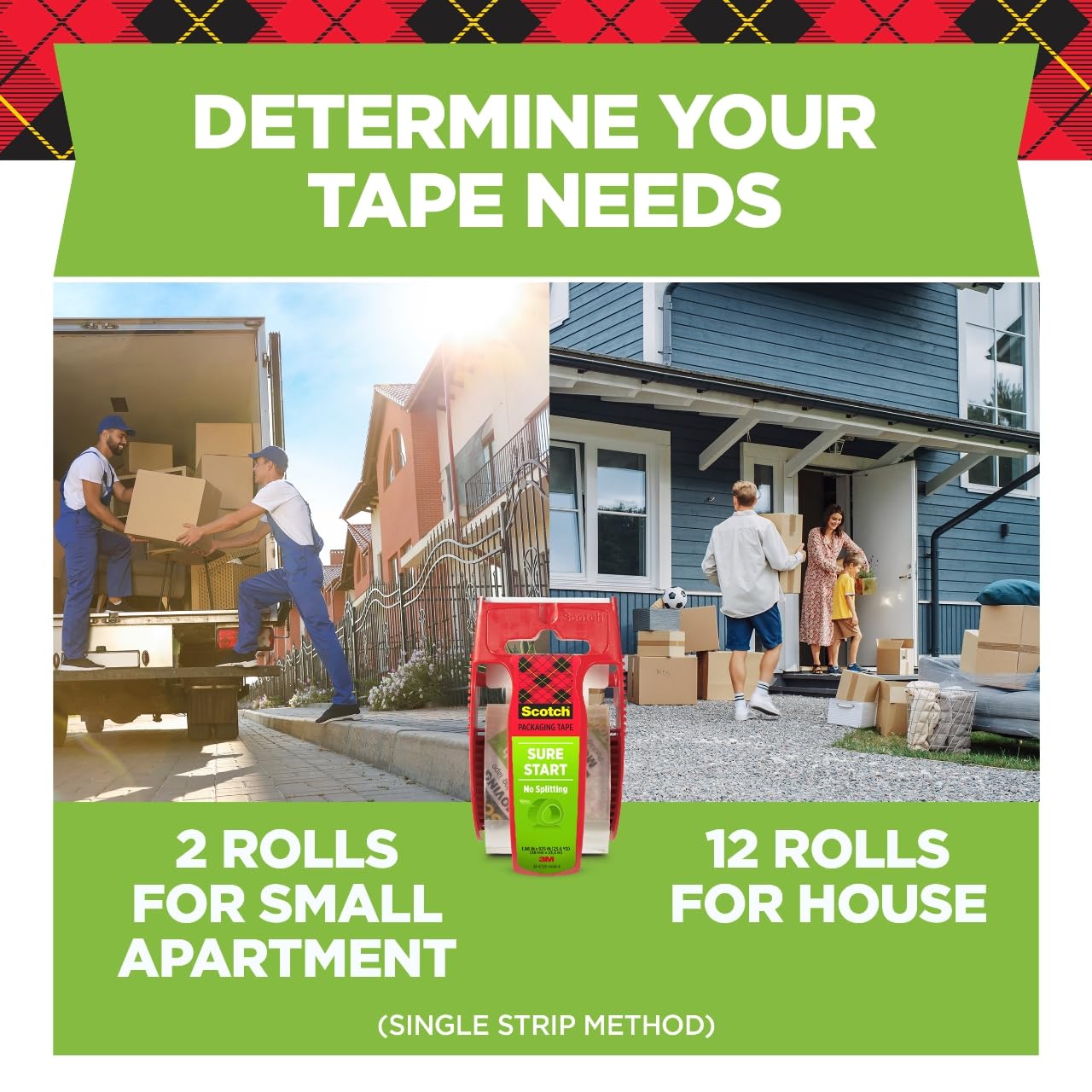 Scotch Sure Start Packaging Tape, 1.88 Inches x 900 Inches, 6-Pack, (DP-1000RF6)