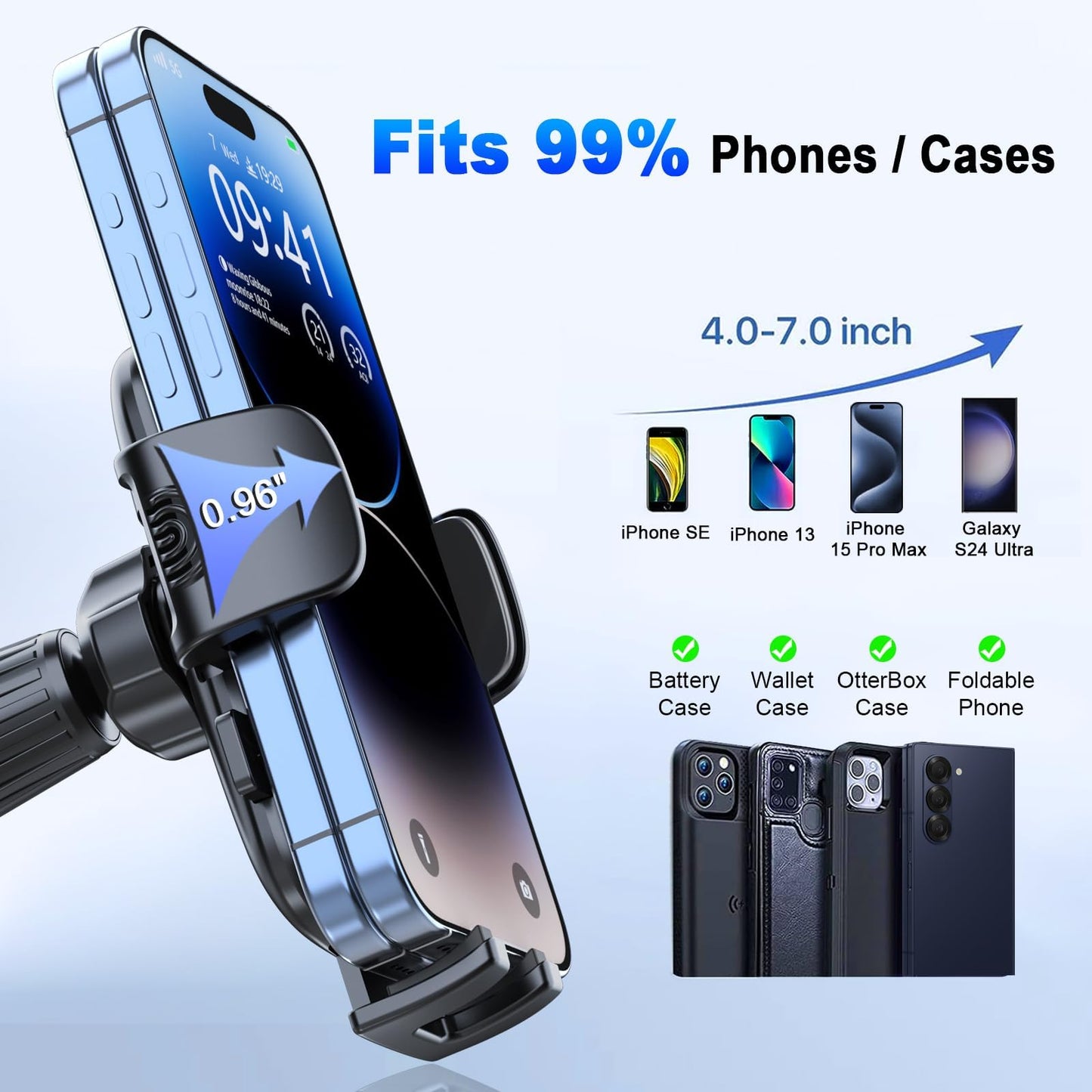 [Ultra-Stable] Car Phone Holder【2026 Strongest Suction & Hook】Cell Phone Mount for Dashboard Windshield Vent,Mobile Stand Base Truck Cradle for iPhone 17 Pro Max 16 15 14 13 12 Samsung S25 S24 Android