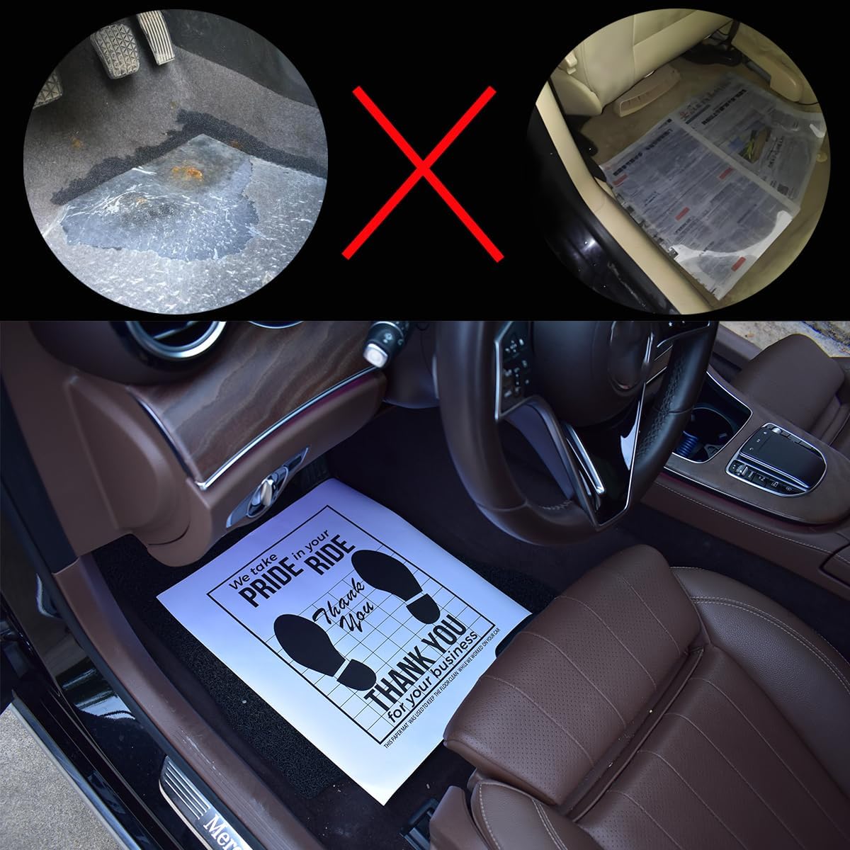 White Car Paper Floor Mats : 50 Pcs Disposable Floor Cars Auto Vehicles Automotive Mat Covers Protector Detailing Detail Wash 16x20inch