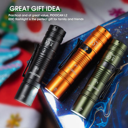 PIOOCAN Flashlight Rechargeable 1200 Lumens EDC Flashlight, Lampe De Poche Rechargeable Flashlights with Clip, Super Bright Small Flashlight with 4 Modes for Camping, Outdoor, and Emergency (Black)