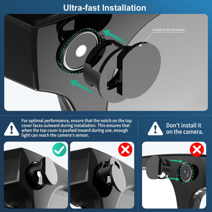 Adjustable LED Light Blocking Covers for RayBan Meta Wayfarer, Skyler, Oakley, Headliner Accessories, Plastic LED Cover for Meta Glasses, Easy Block Light When Recording, Workable at Day & Night 4Pack