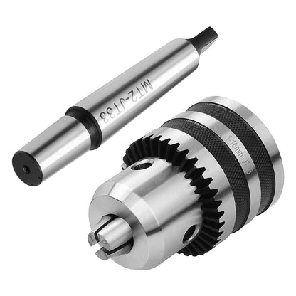 Abuff 1/32"- 5/8" Heavy Duty Drill Chuck Set, Silver Drill Chuck Adapter with Chuck Key MT2 Shank, Drill Press Chuck for Milling Machine