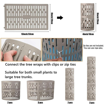 Tree Trunk Protector - 10 PCS Expandable Plastic Plants Stump Protection Guards, Tree Bark Wrap Plant Cages, Garden Nursery Flower Seedlings, Sapling Supports from Weed Trimmer, Small Animals Rabbit