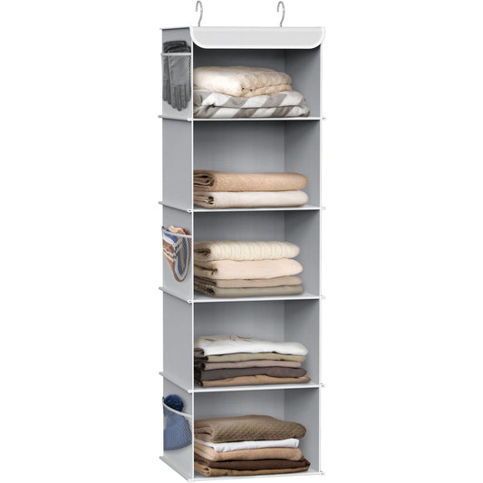 Simple Houseware 5 Shelves Hanging Closet Organizer, Grey