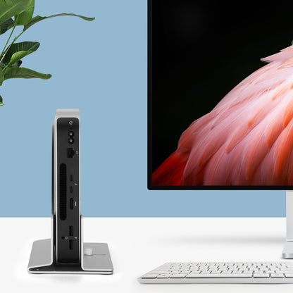 Psitek Adjustable Mac mini Stand Aluminium Vertical Laptop Holder Desk Mount - Universal Fit for Mac mini 2005-2023, Compatible with Laptop and Mini PC - Slot Width (10-52mm/0.4-2 inch)