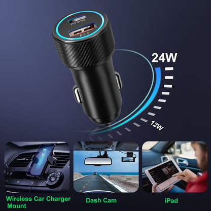 USB C Car Charger[5Pack], Bangfun 36W Dual Port 12V USB Car Charger PD&QC 3.0 Fast Charge Car Phone Charger Cigarette Lighter Adapter for iPhone 15 14 13 12 11 Pro Max,Samsung S24/A15/A53, Pixel 6 7