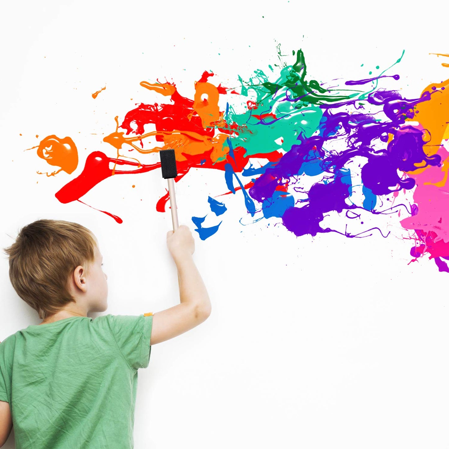 URATOT 120 Pack Foam Brush Foam Paint Brush Foam Sponge Brush, 1 Inch Paint Brush with Wood Handles, Great for Acrylics, Stains, Varnishes, Crafts, Art