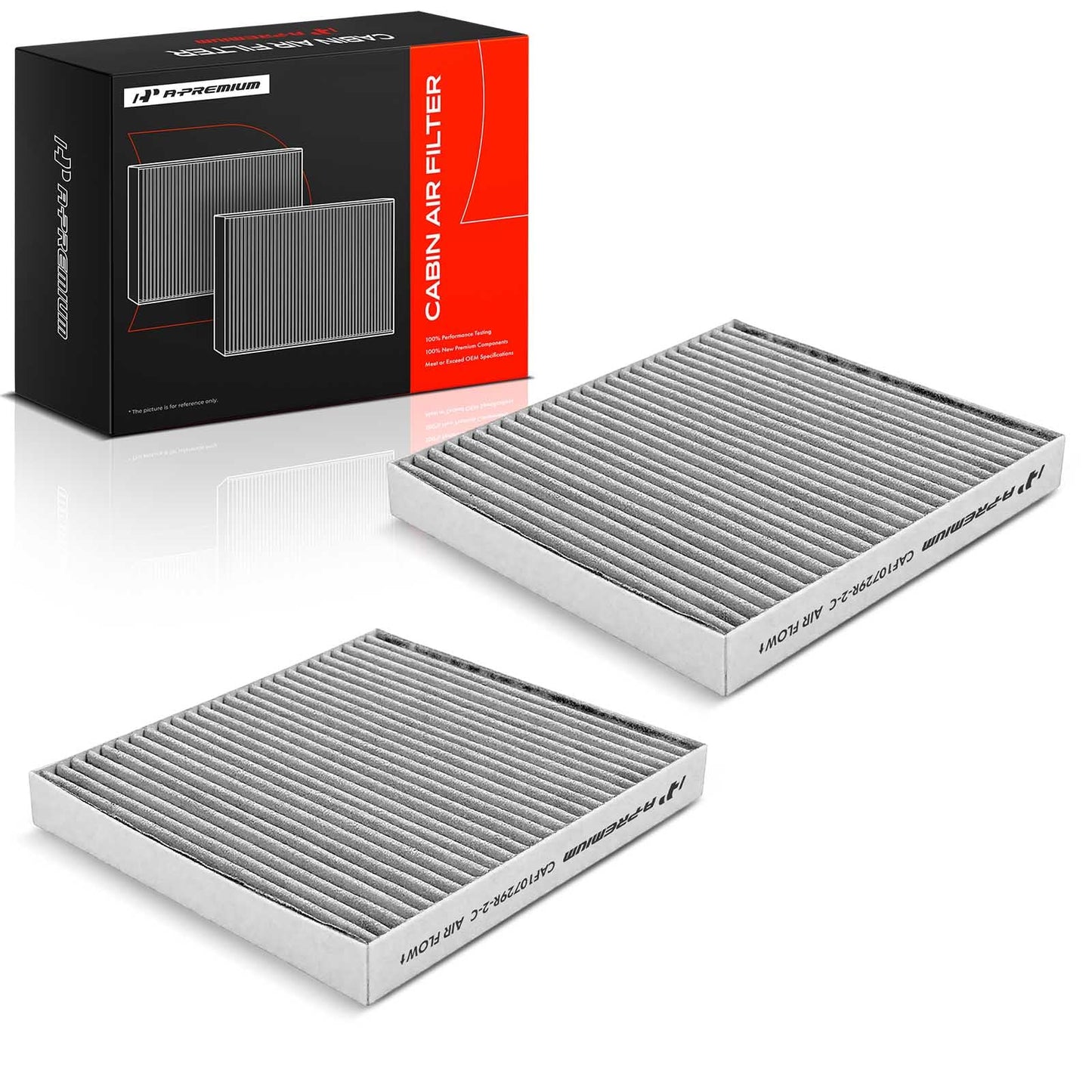 A-Premium 2-PC Cabin Air Filter with Activated Carbon Compatible with Chrysler 200, Sebring & Dodge Avenger, Caliber, Journey & Jeep Compass, Patriot & Ram, 2007-2017, Replace# 5058693AA