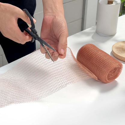 Copper Mesh,5" X 33 Feet(10m/270g),100% Pure Copper Mesh Roll Knit Copper Mesh,Gap Blocker for Building Hole,Protect Saplings&Seeds,Barbecue Grill Clean,Fill Fabric DIY