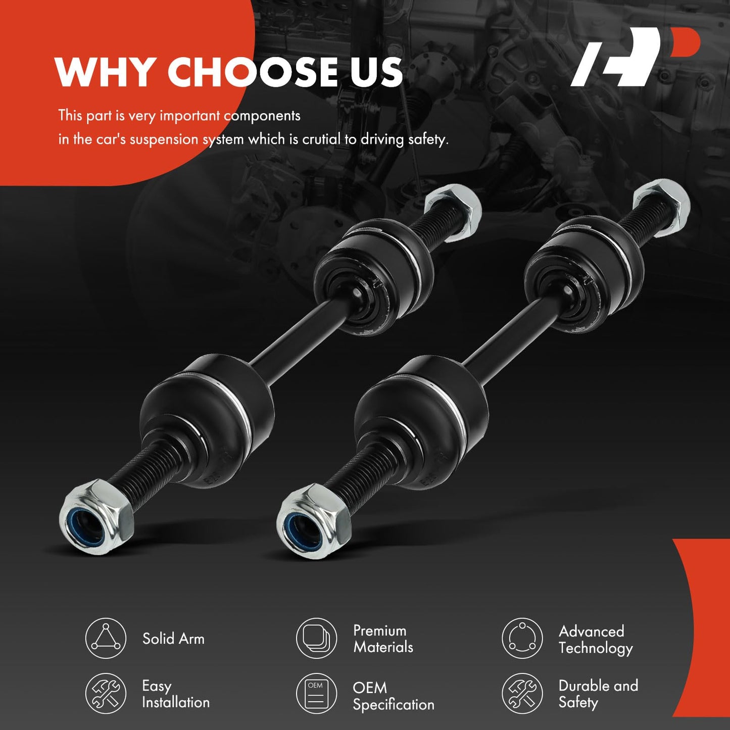 A-Premium 2 x Front Sway Bar Links Stabilizer Bar Links Compatible with Ford F-150 2009-2020, F-250 Super Duty/F-350 Super Duty 2010-2019, F-450 Super Duty 2009-2019, F-550 Super Duty 2009-2018