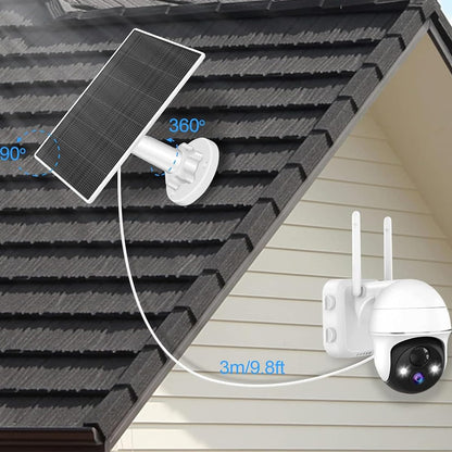 Solar Panel for Security Camera Outdoor, Solar Panel Charger for Rechargeable Battary Powered Surveillance Camera, IP65 Waterproof,13ft Cable，360°Adjustable Mounting (1)
