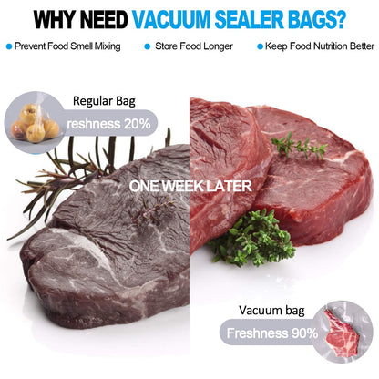 CANLENPK 6×8 Inch Vacuum Seal Bags,Small Precut Food Storage Sealer Bag,Seal Meal Snack Fruit Nut Tea Cookie Bean ,Boil Steam Heat Freezable Sous Vide Grocery Sealable Bag,Commercial Grade Heavy Duty(100PCS)
