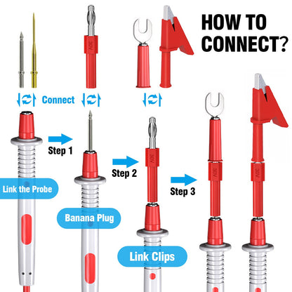 Col-Pary Multimeter Test Leads Set,21PCS Digital Electrical Test Probes Set with Alligator Clips,SMD IC Test Hook Clip,Test Tweezer,Spade Plug,Replaceable Precision Sharp Probes for Multimeter Testing