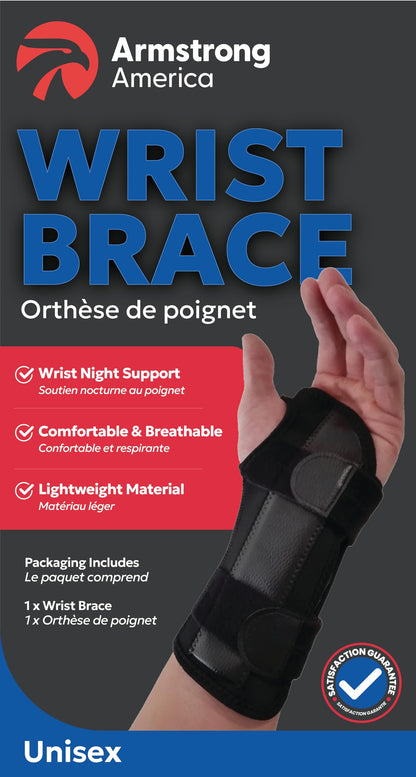 Carpal Tunnel Wrist Brace | Night Wrist Support Guard | Wrist Splint & Hand Brace | Carpal Tunnel Syndrome & Wrist Tendonitis Pain Relief with Forearm Compression | For Men & Women (Fits Most, Left)