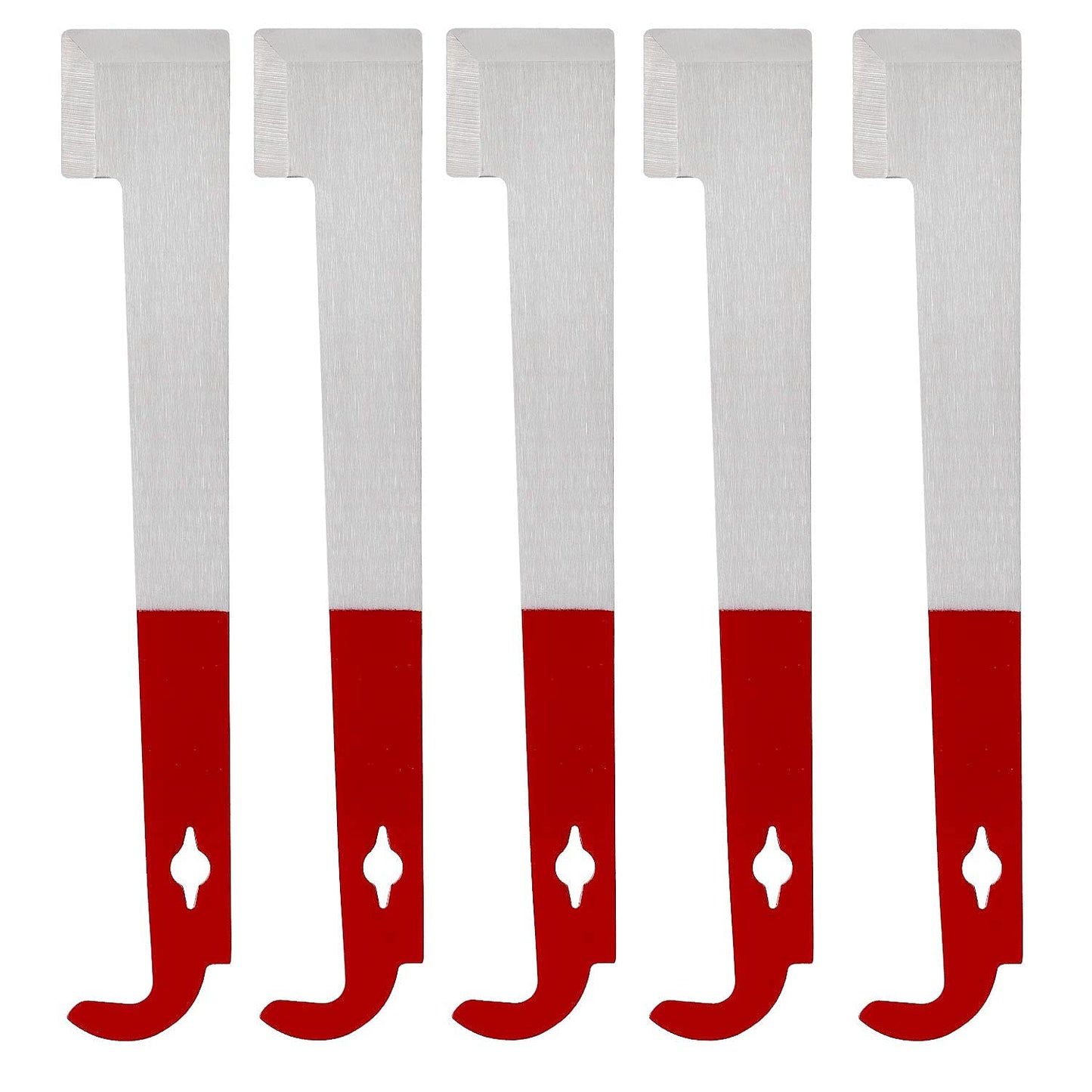 ZOENHOU 5 Pack 10.6 Inch Beehive Tool with J Hook, Frame Lifter and Scraper, Stainless Steel Beekeepers Supplies, Beekeeping Equipment, Red Handle