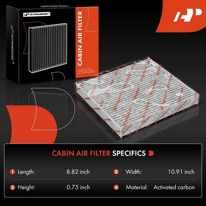 A-Premium 2-PC Cabin Air Filter with Activated Carbon Compatible with Ford Edge, Fusion & Lincoln Continental, MKX, MKZ, Nautilus, 2013-2023, Replace# DG9Z19N619A