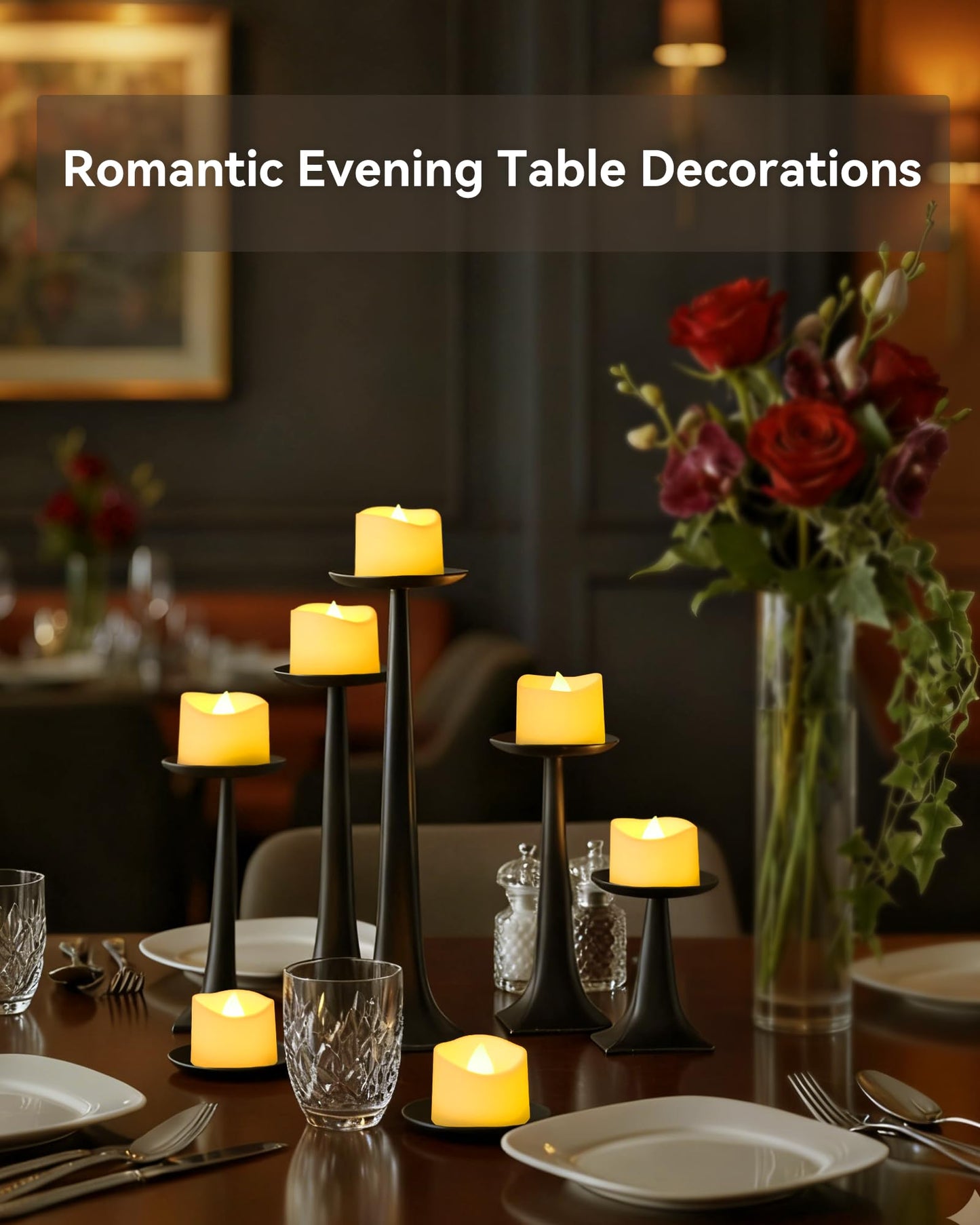 AMAGIC 12pcs Remote Timer Candles, 400+Hours Flickering Flameless Battery Operated LED Tea Lights Votive for Tabletop, Home Table Decor