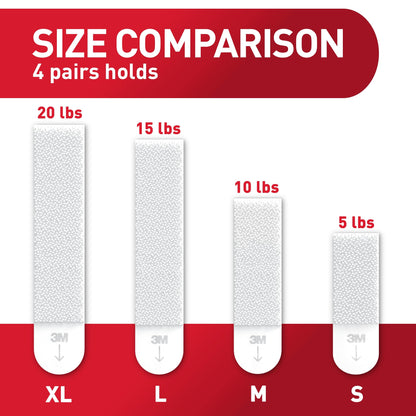 Command 20 Lb XL Heavyweight Picture Hanging Strips, Damage Free Hanging Picture Hangers, Heavy Duty Wall Hanging Strips for Living Spaces, 16 White Adhesive Strip Pairs