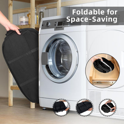 2pcs Mesh pop up Laundry Hamper,Easy to Collapsible Laundry Basket, portable with Strong Handles clothes Hamper,Honeycomb Mesh-Breathable for Laundry,Bathroom,RV,Travel (Black)