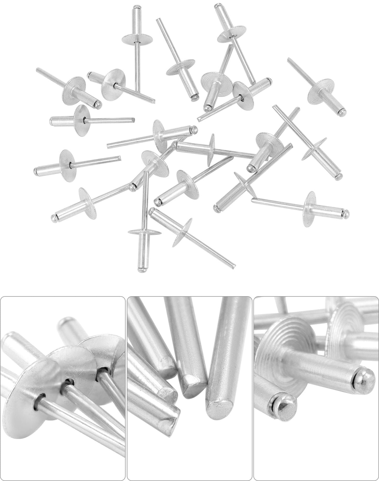 QWORK Large Flange Blind Rivets, 500 Pcs Blind Rivet, 5/8" Flange Diameter, 3/16" x 5/8"
