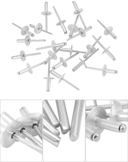 QWORK Large Flange Blind Rivets, 500 Pcs Blind Rivet, 5/8" Flange Diameter, 3/16" x 5/8"
