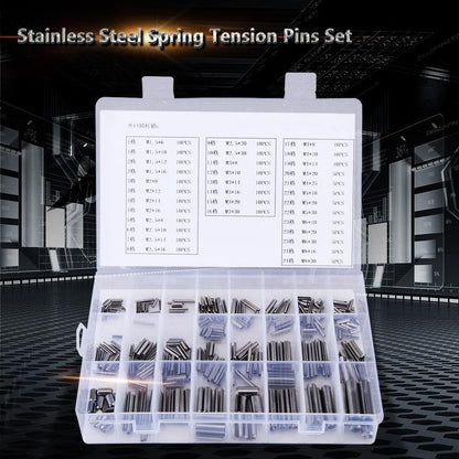 Spring Pin in Stainless Steel Split Spring Dowel Tension Roll Pins Set M1.5 M2 M2.5 M3 M4 M5 M6 M8 with Box