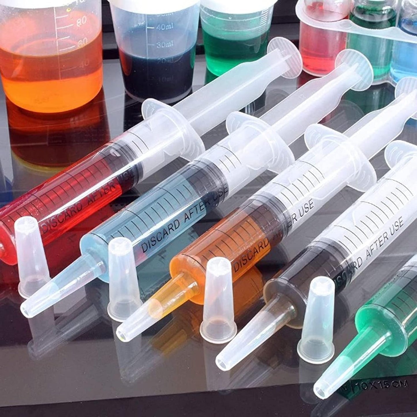 30 Pack Syringes Without Needle, 20 ml Syringe with Cap, Individually Sealed Large Plastic Syringe for Scientific Labs, Jello Shot, Lip Gloss, Food, Pet Feeding, Liquid Refilling, DIY Crafts