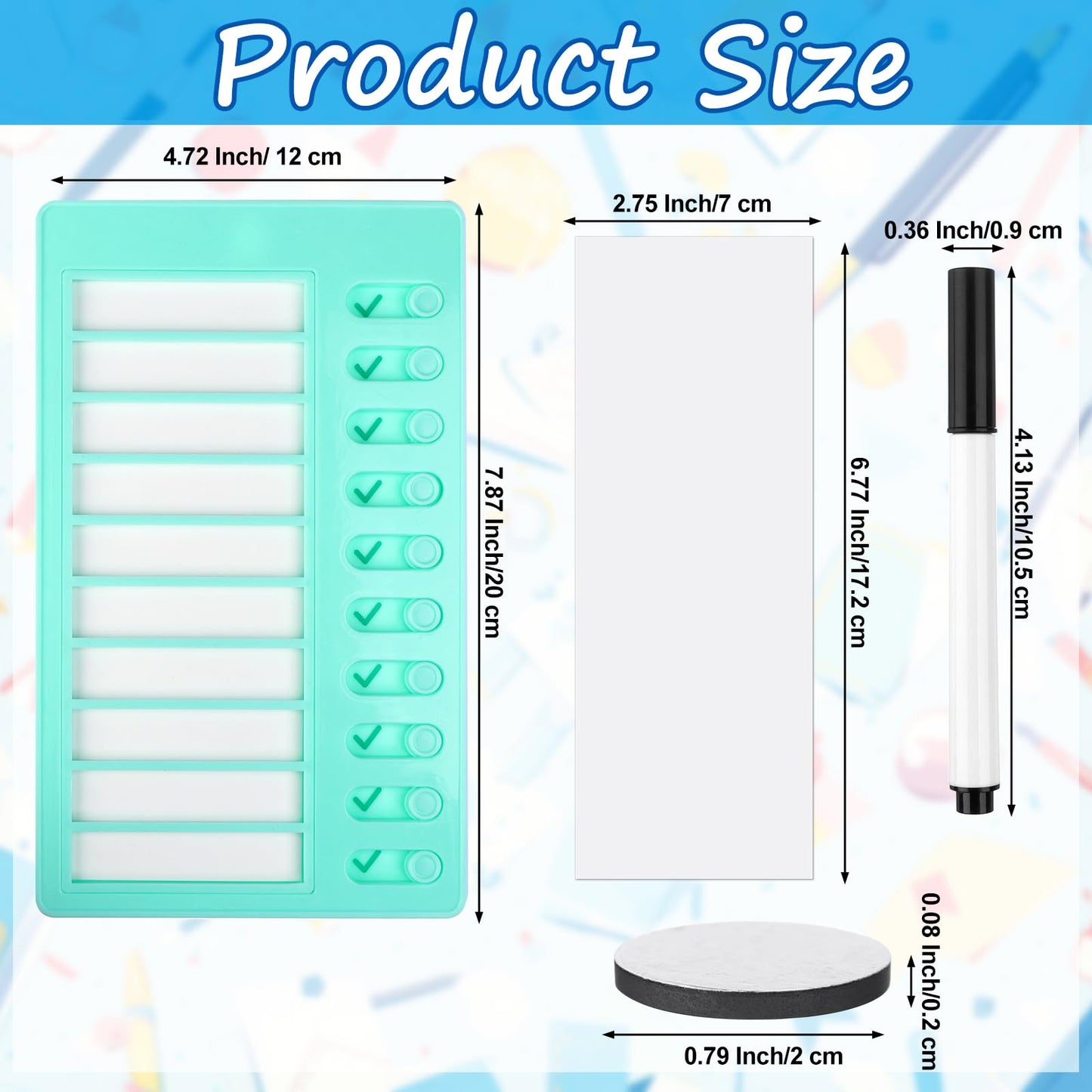 4 Pcs Blank Chore Chart Memo Checklist Boards Kids Chore Chart with 20 Detachable Cardstock to Do List Checklist Board Daily Routine Chart Checklist Board for Home Routine Planning