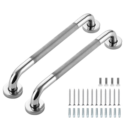 16-Inch Grab Bars for Bathtubs and Showers, Shower Handle for Elderly, Handicap Grab Bars for Bathroom, Shower Grab Bars for Seniors (Polished Nickel 2 Pack)