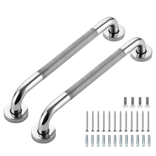 16-Inch Grab Bars for Bathtubs and Showers, Shower Handle for Elderly, Handicap Grab Bars for Bathroom, Shower Grab Bars for Seniors (Polished Nickel 2 Pack)