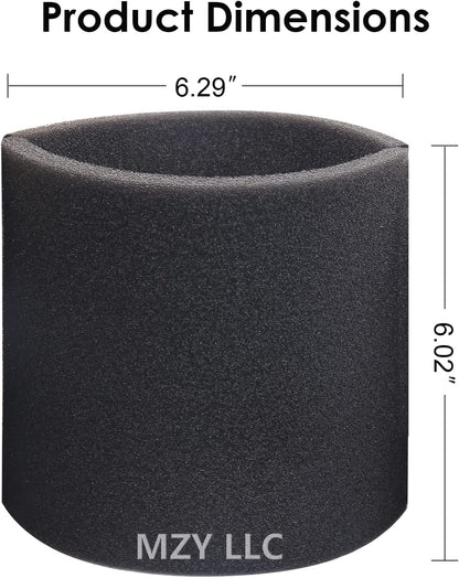 10 Pieces 90107 Filter and 90585 Foam Sleeve & Retaining Band, Compatible with Shop Vac 5 Gallon and Fit MACS-200D SS11-450 Vacmaster Vacuum Cleaners, Part # 9010700 90585 9013700