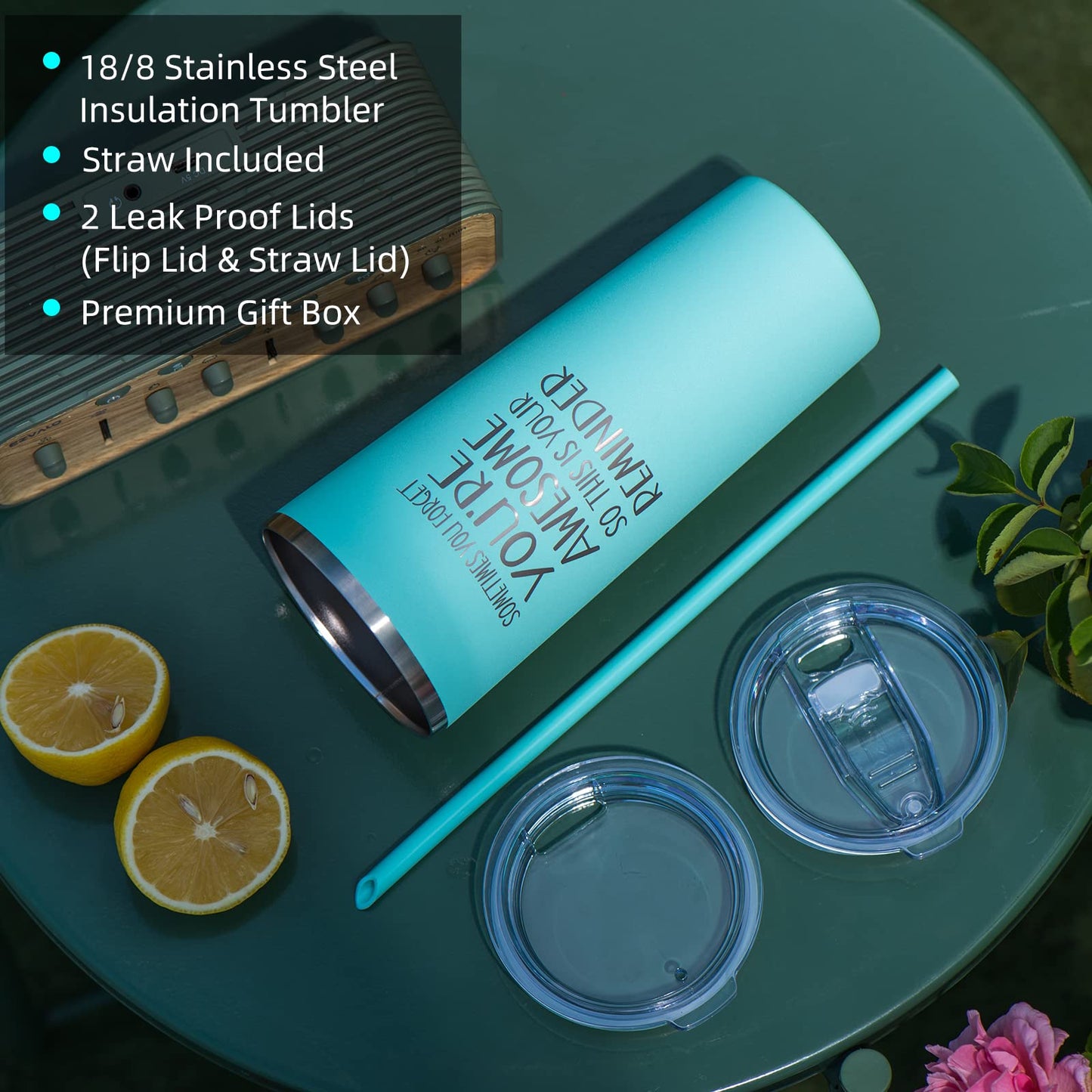 Birthday Appreciation Gifts for Women - Inspirational Tumbler for Her, Friends, Sister, Mom - You are Awesome - 22oz