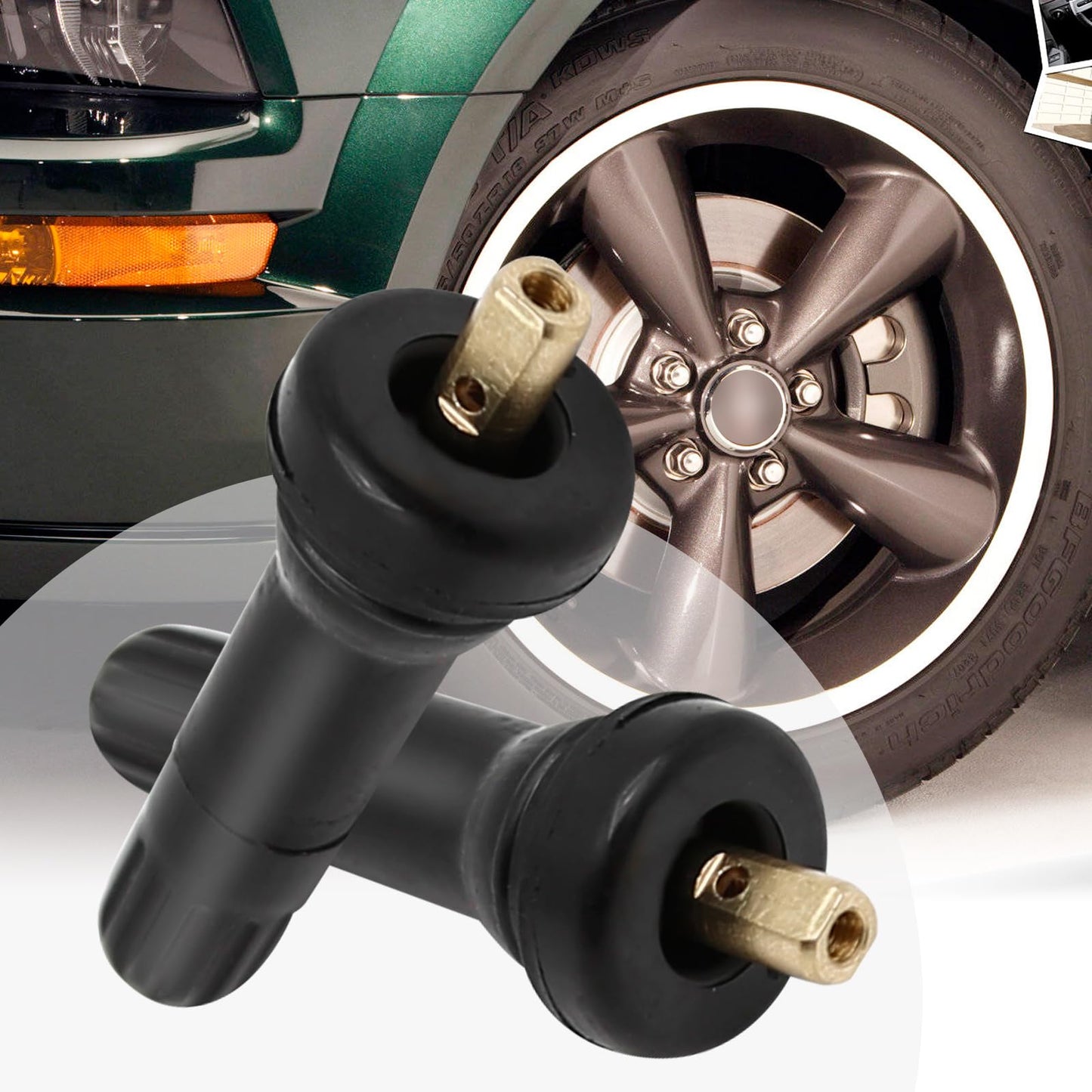 VIKKSAER 20Pcs TPMS 20008 Rubber Snap-in Tire Valve Stem Fit for 0.45” Rim Holes on Standard Vehicle Tires