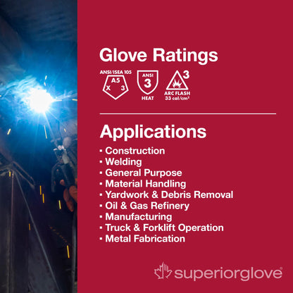 Superior 378GKTFG Grain Goatskin Leather Drivers Glove with Keystone Thumb and Kevlar/Glass Lined Size M