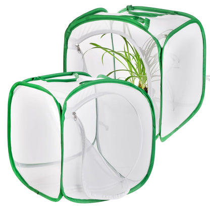 2 Pack Collapsible Caterpillar Habitat, Monarch Butterfly Cage Habitat with 5 Mesh Panels for Airflow Pop Up Butterfly Kit, 30x30x30CM