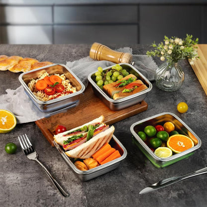 4 Pack Sandwich Containers (20 oz), Reusable Lunch Bento Box Food Storage,Stainless Steel Sandwich Box with Lids,BPA-Free, Great for Fruit, Salad, Lunch Box Snacks