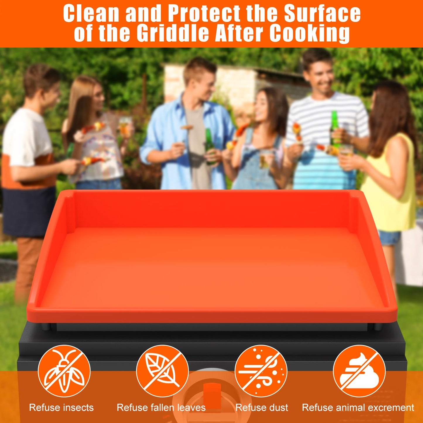 Silicone Griddle Mat Cover for Blackstone - 17 Inch True All-Encompassing Coverage Heavy Duty Food Grade Grill Buddy Mat, All Season Cooking Surface Protective Cover