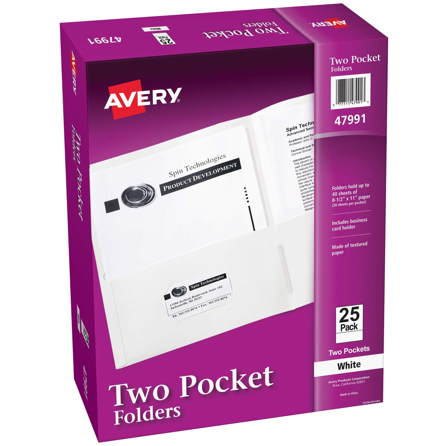 Two Pocket Folders, White, Paper, 8-1/2" x 11"
