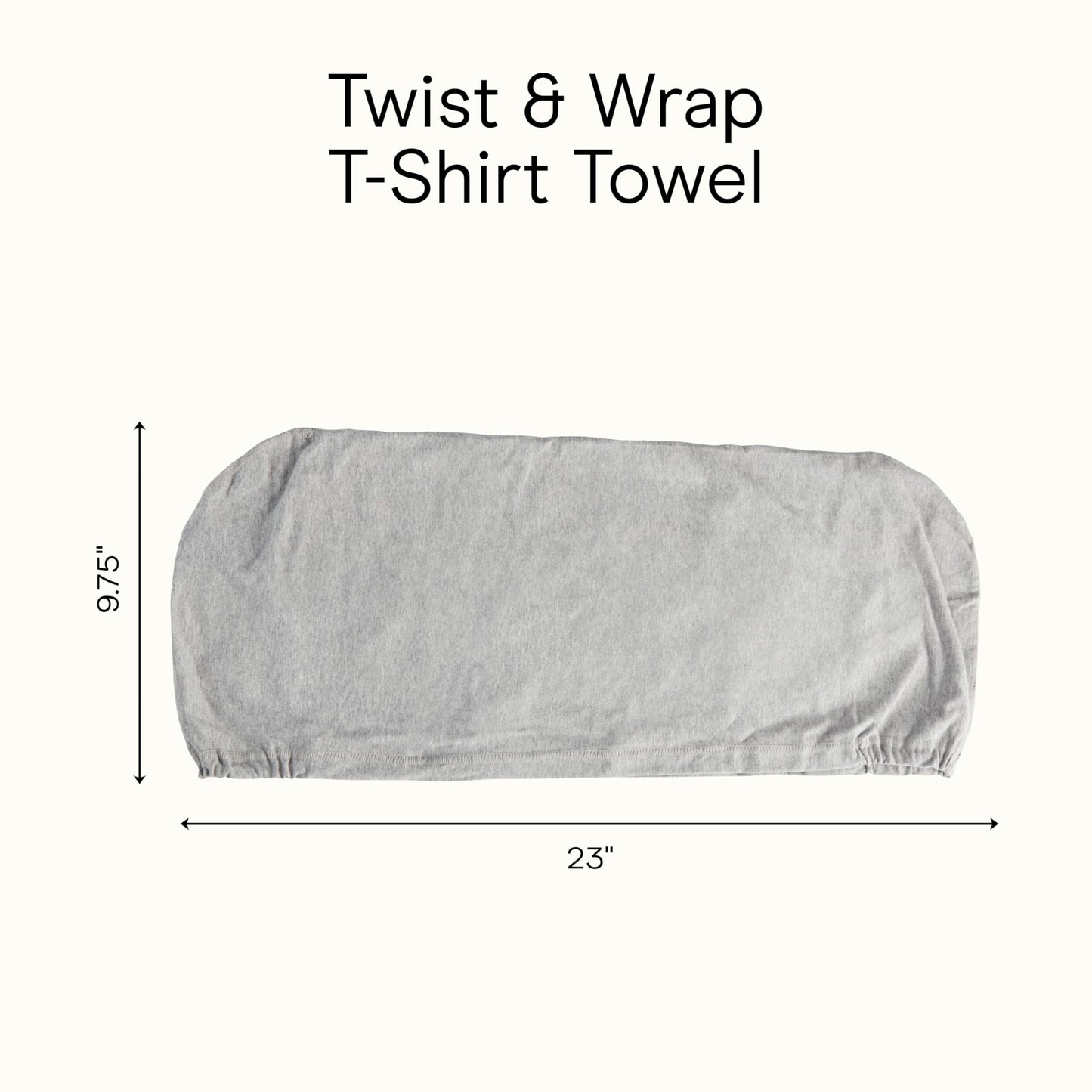 CONAIR Cotton Twist & Wrap Hair Towel, Fast Drying Ultra-Absorbent Hair Plop for All Types and Lengths, Turban-Style Cotton Towel Helps Maintain Natural Curl Style, Gray